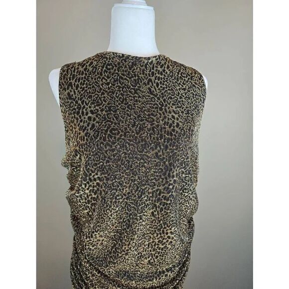 Fashion Nova dress Sz 3XL Gold Glitter Cheetah Print - Picture 2 of 9